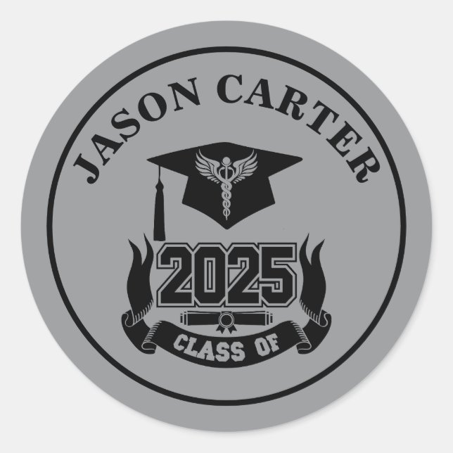 2025 Graduation Party Nurse Doctor Medical School  Classic Round Sticker (Front)