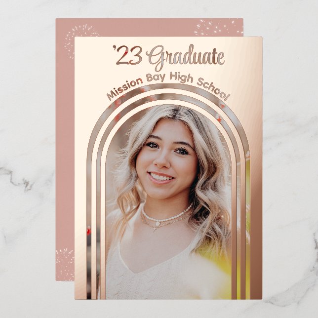 2025 Graduation Party Photo Arch Rose Gold Foil In (Front/Back)