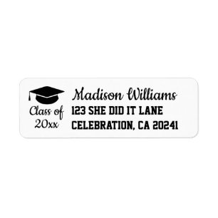 2025 Graduation Personalised Grad Return Address