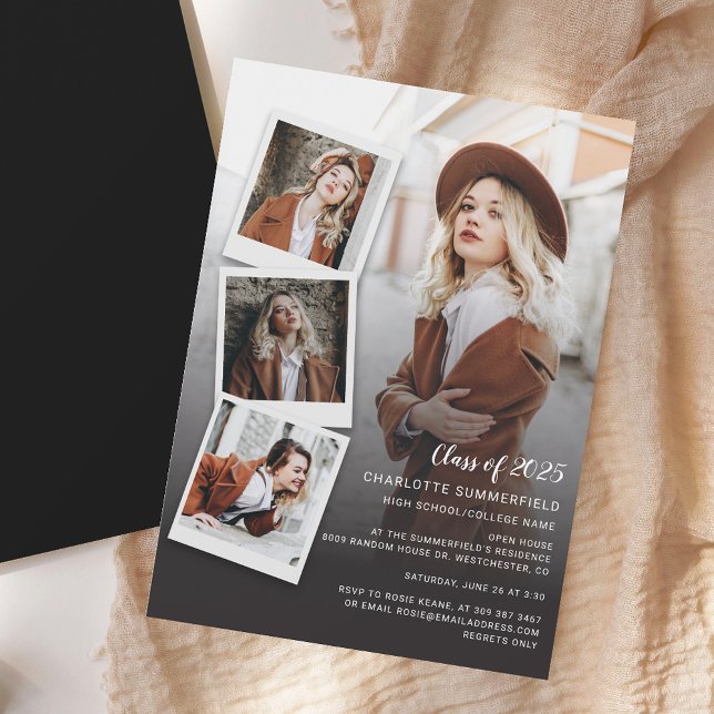 2025 Graduation Photo Collage Open House Party Magnetic Invitation (2025 Graduation Photo Collage Open House Party Magnetic Invitation)