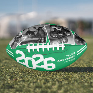 2025 Graduation Senior 4 Photo Green American Football