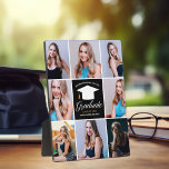 2025 Graduation Senior Portrait Photo Collage Chic Plaque<br><div class="desc">A classy custom senior graduate photo collage plaque with chic black and gold text for a high school, college, or university from the class of 2025. Customise with your senior portrait pictures, school name and graduating class under the elegant calligraphy for a great personalised graduation gift. It features an 8...</div>