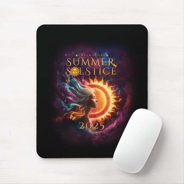 2025 Greensboro Summer Solstice Festival Dated Mouse Mat (With Mouse)