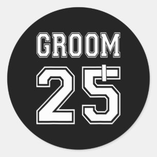 2025 Groom Engagement Party Matching Honeymoon Jus Classic Round Sticker