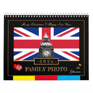 2025 Happy New Year, British Flag, Big Ben UK Calendar