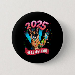 2025 Happy New Year German Shepherd Edition  6 Cm Round Badge