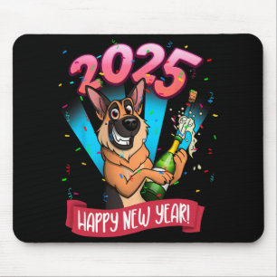 2025 Happy New Year German Shepherd Edition  Mouse Mat
