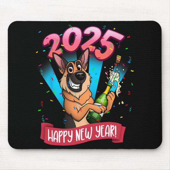 2025 Happy New Year German Shepherd Edition  Mouse Mat (Front)