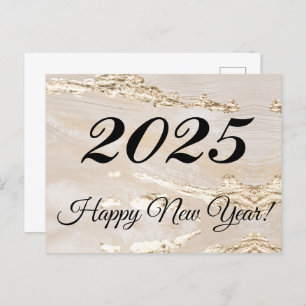 2025,Happy new year!gold modern background Postcard
