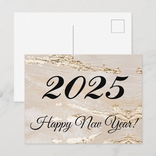 2025,Happy new year!gold modern background Postcard (Front/Back)