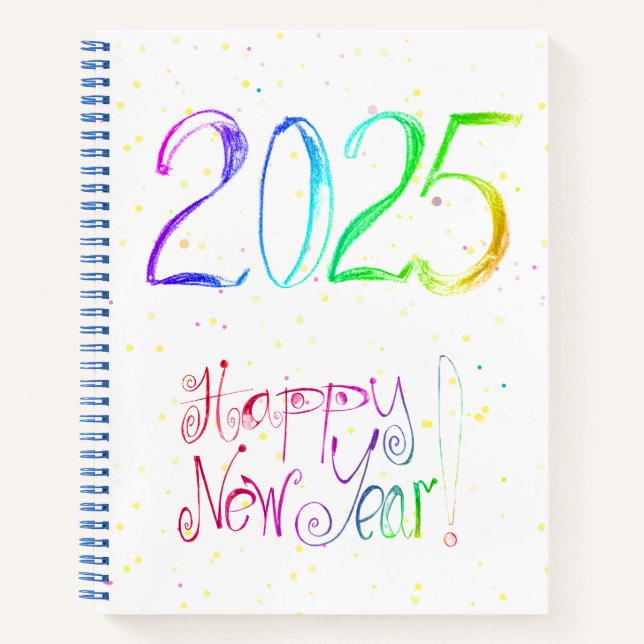 2025 happy new year handlettering Spiral Notebook (Front)