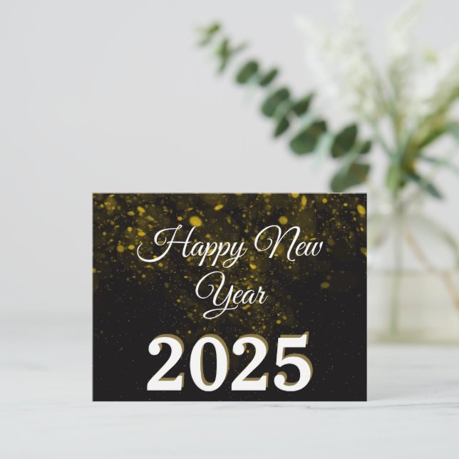2025 Happy New Year Merry Christmas Party Holiday Postcard (Standing Front)
