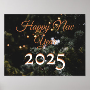 2025 Happy New Year Merry Christmas Party Holiday Poster