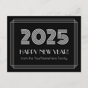 2025 HAPPY NEW YEAR! & Personalised Name Postcard