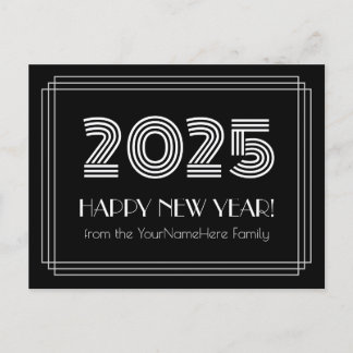 2025 HAPPY NEW YEAR! & Personalised Name Postcard