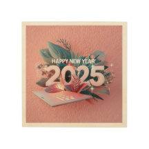 2025 Happy New Year Wood Art
