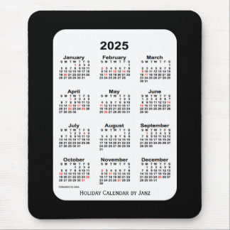 2025 Holiday Two Tone Black Calendar by Janz Mouse Mat
