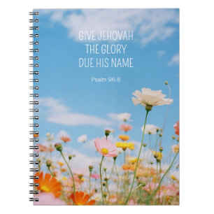 2025 JW Year Text Psalm 96:8 Floral Notebook