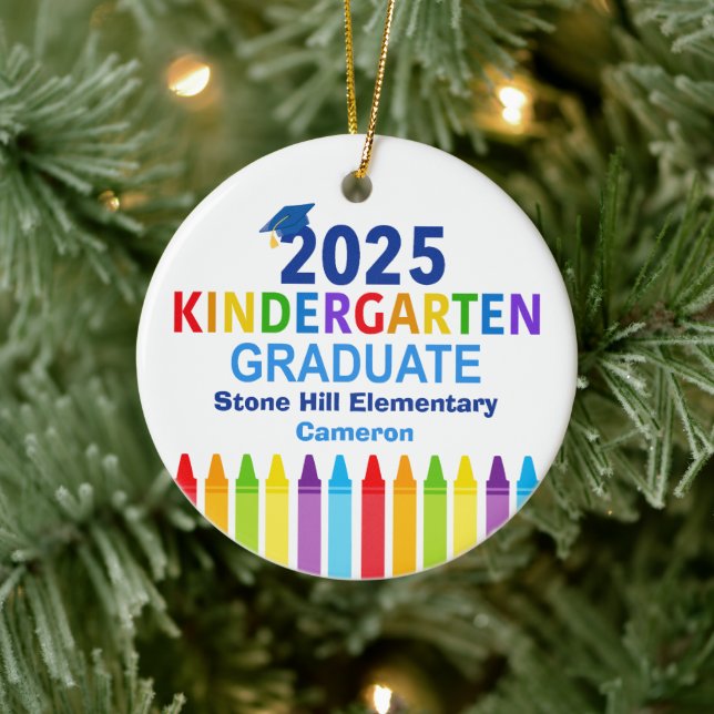 2025 Kindergarten Graduate Cute Custom Graduation Ceramic Tree Decoration (Tree)