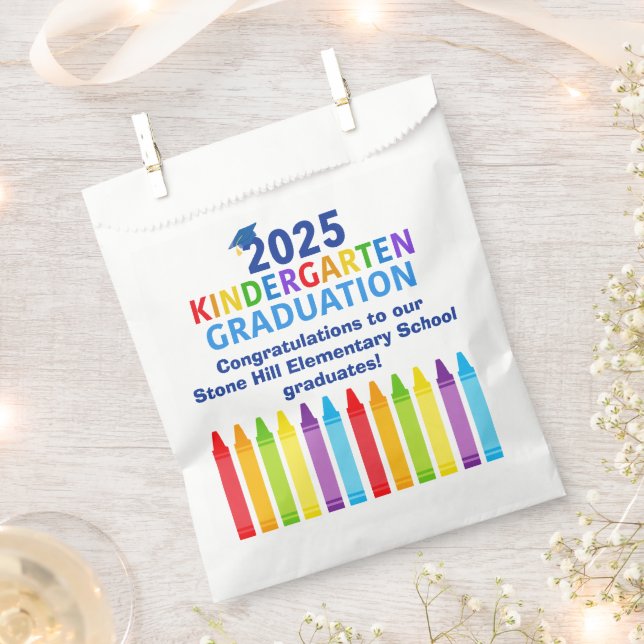 2025 Kindergarten Graduation Custom School Party Favour Bags (Clipped)