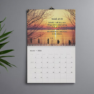 2025 KJV Bible Scripture Landscapes Christian Calendar