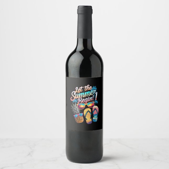 2025 Let The Summer Begin 2025 Summer Vacation Wine Label (Front)