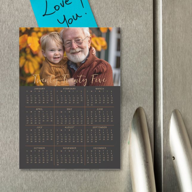 2025 Magnetic Photo Calendar Full Year Black Card (2025 Magnetic Photo Calendar from the Personalized Calendars Collection by Darling  & May)