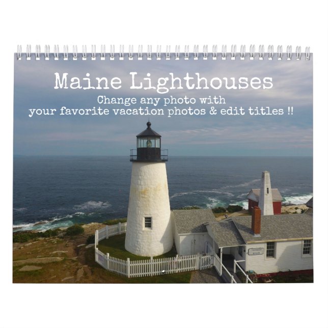 2025 Maine Coast Ocean Photography Lighthouse Calendar (Cover)