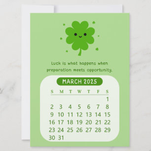 2025 March Monthly Cute Motivational Calendar Invitation