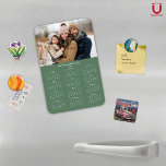 2025 Minimalist Sage Green Family Photo Calendar Magnet<br><div class="desc">2025 Customisable Family Name and Photo Magnetic Calendar featuring your personalised photo and name. 🌟Designed for 2025 only, and perfect for small gifts, stocking stuffers, or in place of holiday cards! This version is Sage Green, but the colour is adjustable. Please contact us at cedarandstring@gmail.com if you need assistance with...</div>