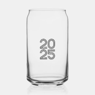 2025 Minimalist T-Shirt - Design for New Year Can Glass