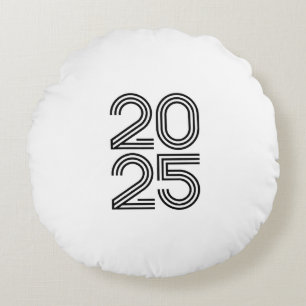 2025 Minimalist T-Shirt - Design for New Year Round Cushion