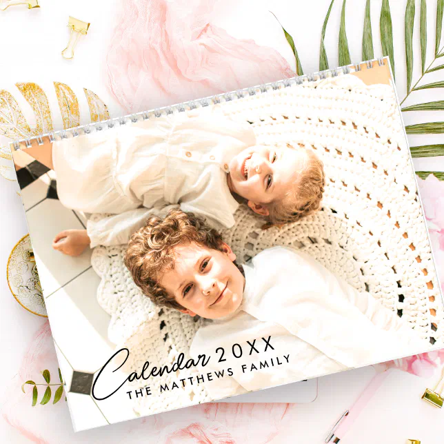 2025 Modern Custom Photo Create Your Own Family Calendar Zazzle