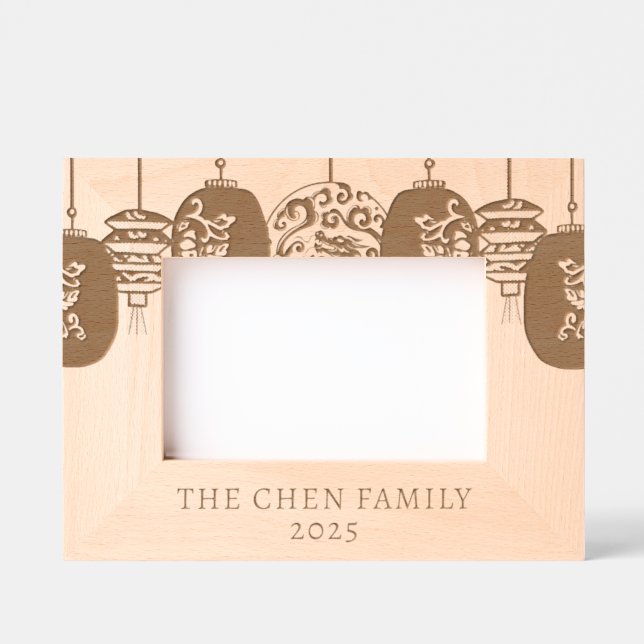 2025 Modern Lunar New Year Family Name Etched Frames (Front)