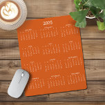 2025 Modern Minimalist Burnt Orange Calendar Mouse Mat<br><div class="desc">🌟This is for 2025🌟 2025 Modern Simple Burnt Orange and White Calendar Mouse Pad featuring a simple,  minimalist year-at-a-glance calendar. The colours are all customisable. Please contact us at cedarandstring@gmail.com if you need assistance with the design or matching products.</div>