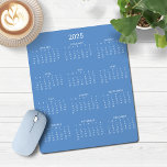 2025 Modern Minimalist Cornflower Blue Calendar Mouse Mat<br><div class="desc">🌟This is for 2025🌟 2025 Modern Simple Cornflower French Blue and White Calendar Mouse Pad featuring a simple,  minimalist year-at-a-glance calendar. The colours are all customisable. Please contact us at cedarandstring@gmail.com if you need assistance with the design or matching products.</div>