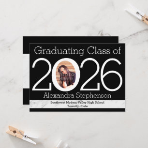 2025 Modern Numeral Frame Photo Graduation Invitation