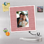 2025 Modern Rose Pink Photo Magnetic Calendar<br><div class="desc">2025 Photo Magnetic Calendar Magnet Blush Rose Pink Holiday Card in modern, classic Blush Pink. Add your photo and name for a fun, personalised gift! Perfect for stocking stuffers or small gifts for friends, family, and loved ones. ✨THIS IS FOR 2025.✨ Please contact us at cedarandstring@gmail.com if you need assistance...</div>