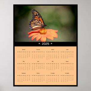 2025 Monarch Butterfly Wall Calendar Poster