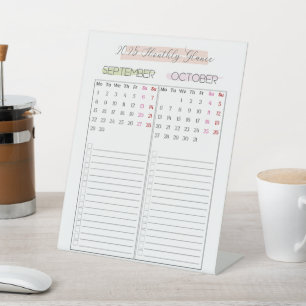 2025 Monthly Glance Calendar Pedestal Sign