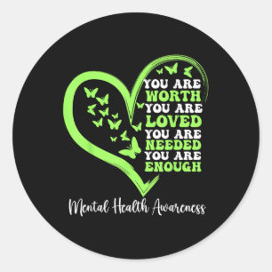 2025 Motivational Support Warrior Mental Health Aw Classic Round Sticker