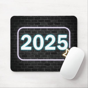 2025 Neon Sign On Brick Mouse Mat