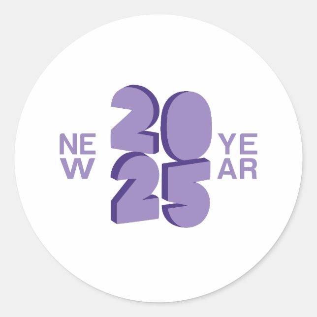 2025 New Year Classic Round Sticker (Front)