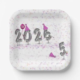 2025 New Year Party Humour Paper Plate
