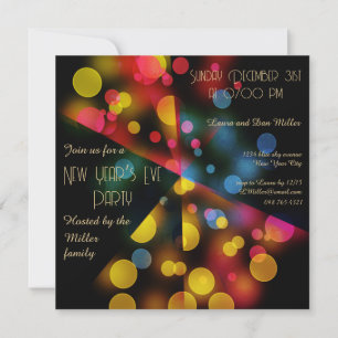 2025 new year with colourful warm bubbles invitation