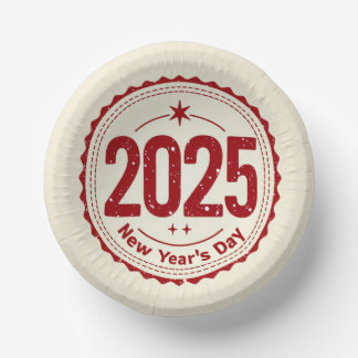 2025 New Year's Day Paper Bowl Plate