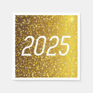 2025 New Years Eve Celebration Party Gold Napkin