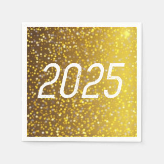 2025 New Years Eve Celebration Party Gold Napkin