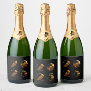 2025 New Years Eve Party-Ball-NYC Gold- Sparkling Wine Label