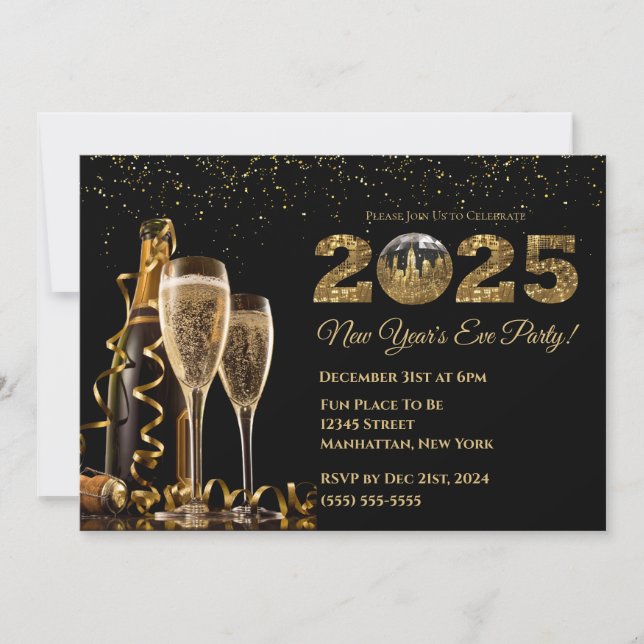 2025 New Year's Eve Party-Ball-NYC- Invitation (Front)